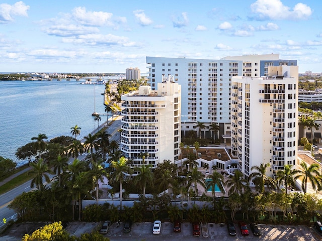 view of property with a water view