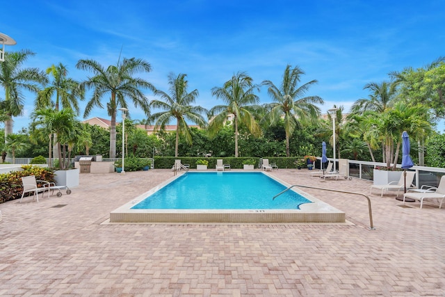 view of pool with a patio area