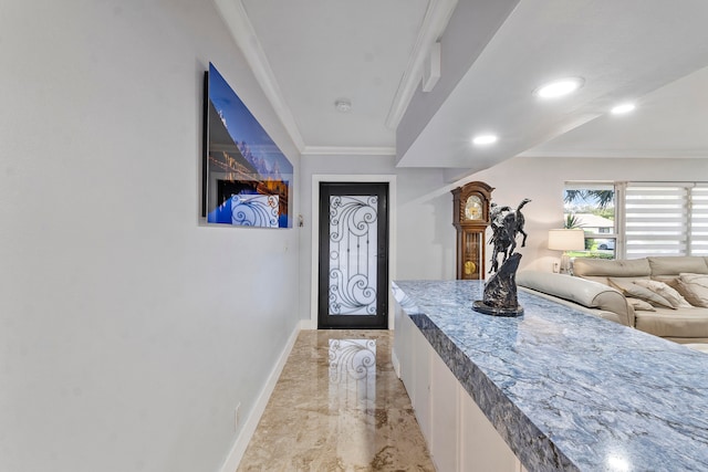 entrance foyer with crown molding