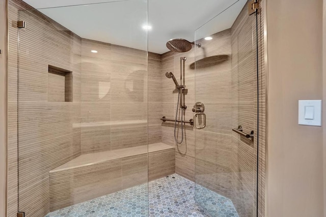 bathroom featuring walk in shower