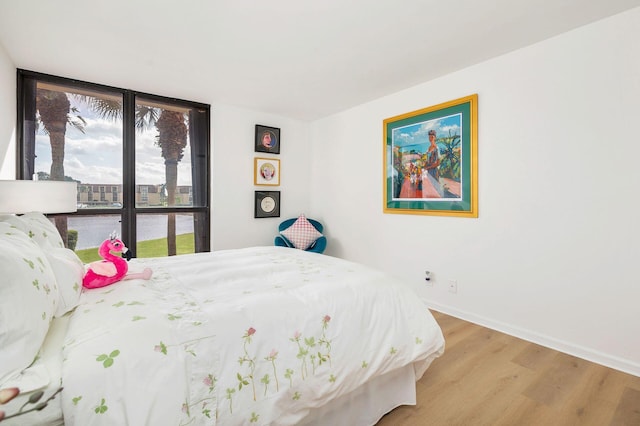 bedroom featuring light hardwood / wood-style floors