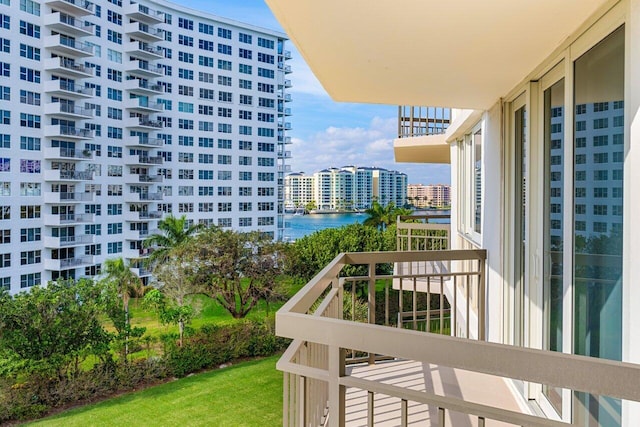 balcony with a water view