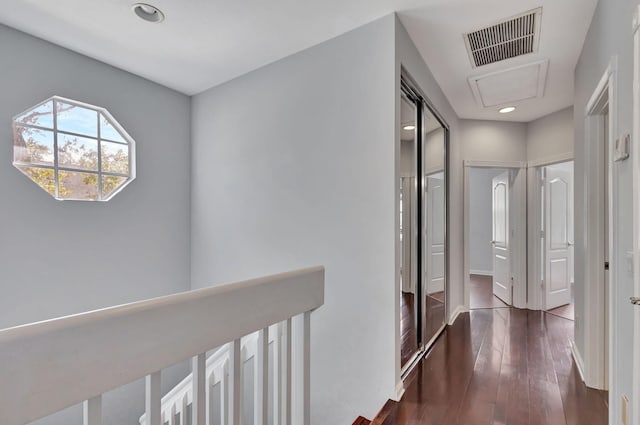 hall featuring dark hardwood / wood-style flooring