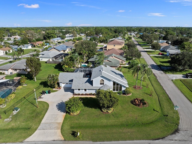 aerial view with a residential view