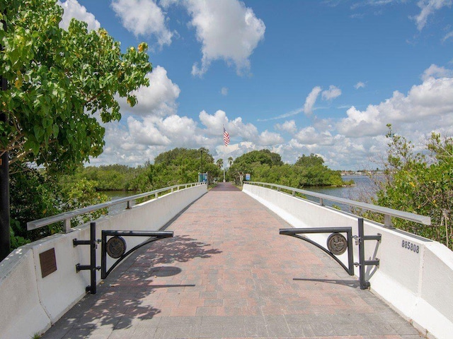 view of property's community with a water view