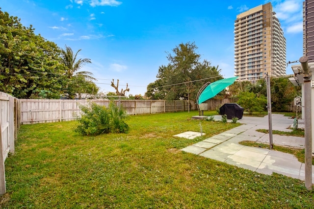 view of yard featuring a patio area