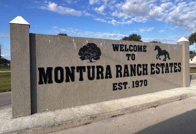 view of community sign