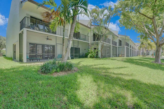 exterior space with a yard