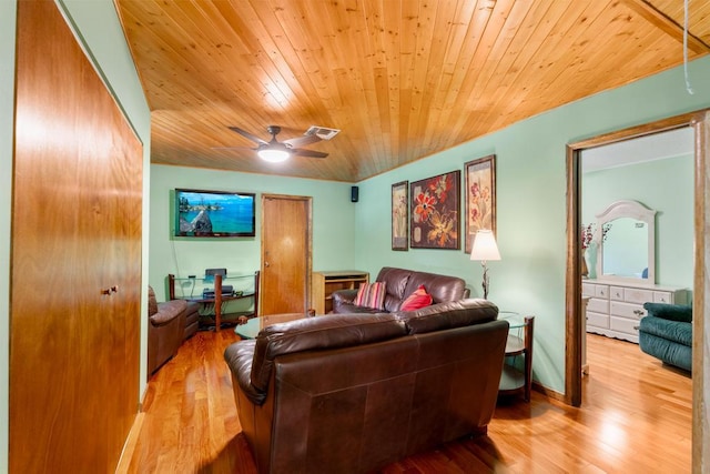5405 Duckweed Rd, Wellington, FL 33449 - living room with ceiling fan, light wood-type flooring, and wooden ceiling