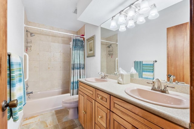 5405 Duckweed Rd, Wellington, FL 33449 - full bathroom with shower / bath combo with shower curtain, vanity, and toilet