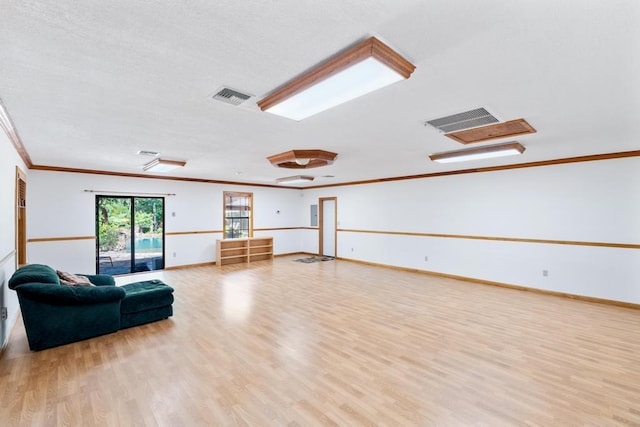 5405 Duckweed Rd, Wellington, FL 33449 - living room featuring light hardwood / wood-style floors and crown molding