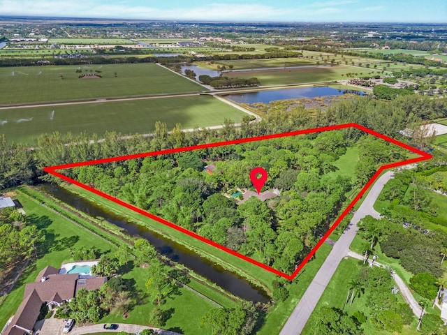 5405 Duckweed Rd, Wellington, FL 33449 - aerial view featuring a rural view and a water view