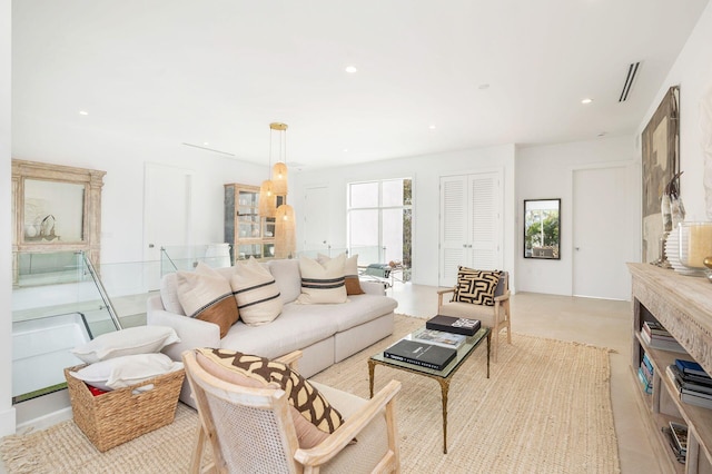 living room with plenty of natural light