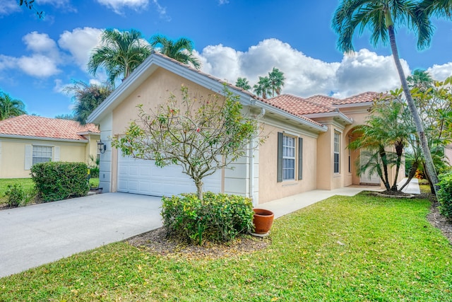 view of front of home with a front yard