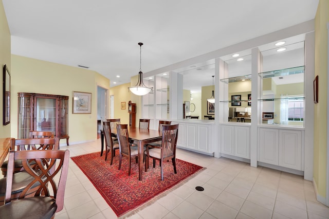 view of tiled dining area