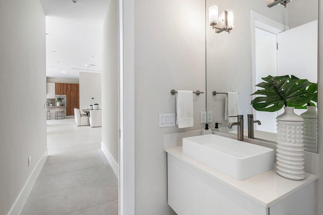 bathroom featuring vanity and tile patterned floors