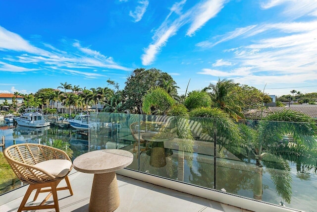 balcony with a water view