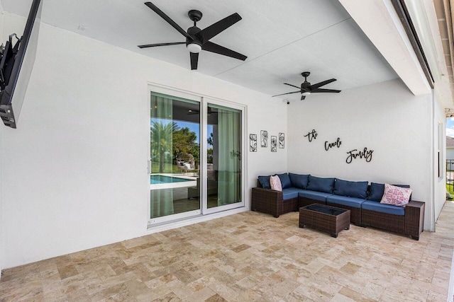 view of patio featuring outdoor lounge area