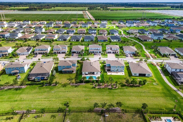 bird's eye view with a rural view