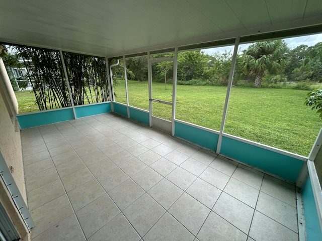 view of unfurnished sunroom