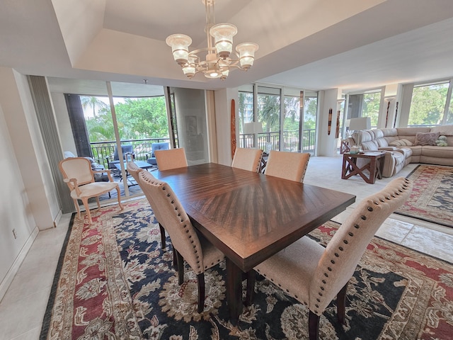 dining room featuring a chandelier