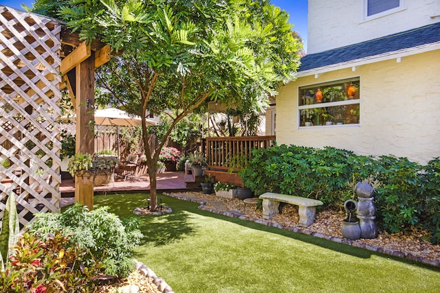 view of yard with a patio area