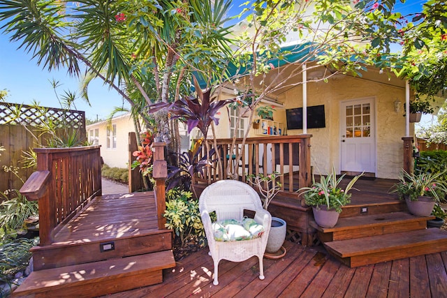 view of wooden deck