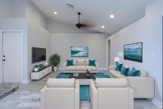 living room with light hardwood / wood-style flooring