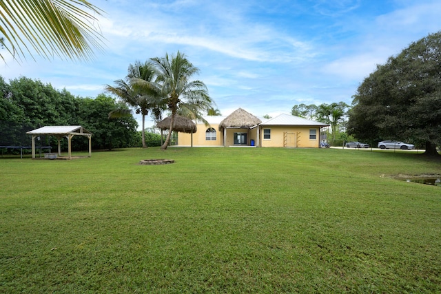 view of yard featuring a gazebo