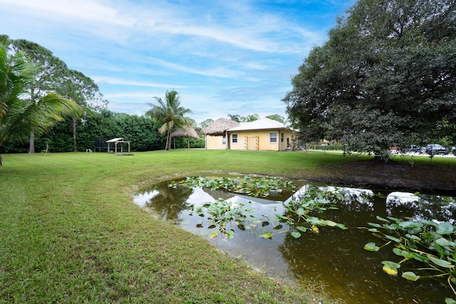 view of yard with a gazebo