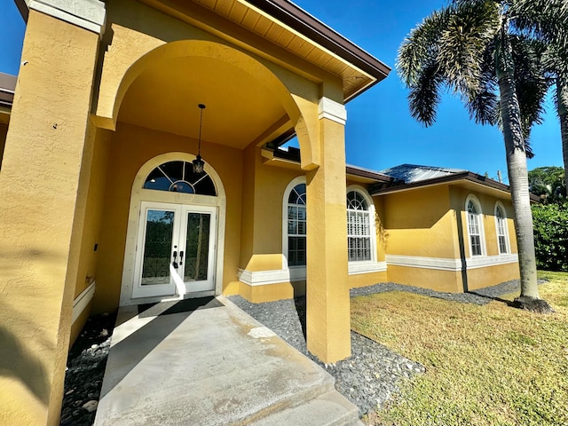 entrance to property with french doors