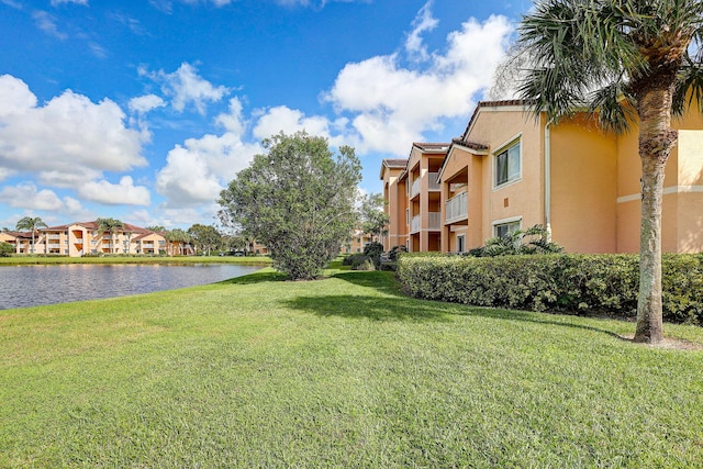 exterior space featuring a water view