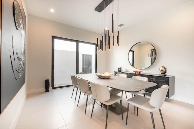 dining room featuring an inviting chandelier