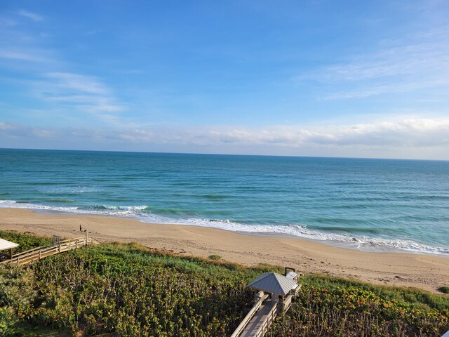 view of water feature featuring a view of the beach