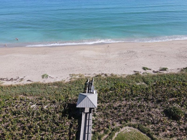 property view of water with a beach view