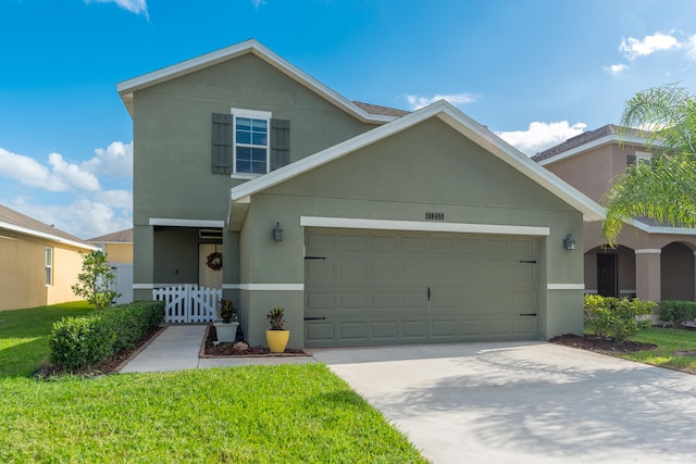 view of front of property with a front lawn