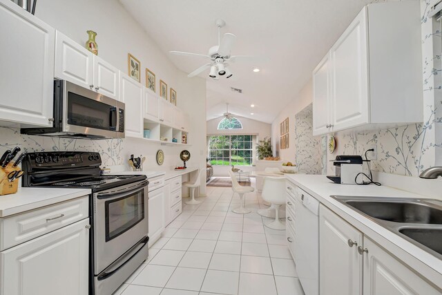 living room featuring light tile patterned floors