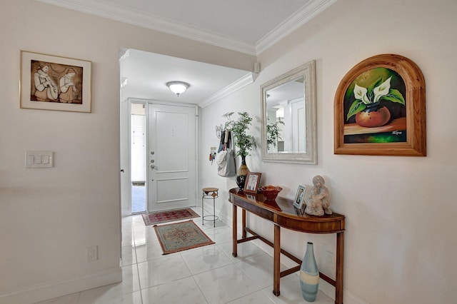 5750 Camino Del Sol Unit 102, Boca Raton, FL 33433 - entrance foyer with baseboards and ornamental molding