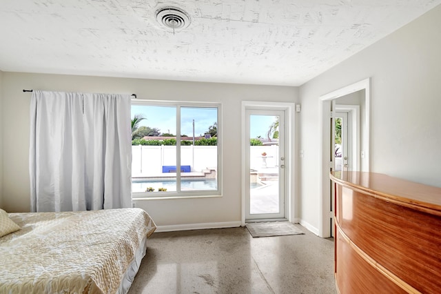 bedroom with a textured ceiling