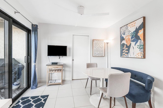 view of tiled dining space