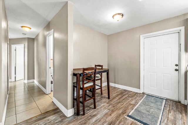 foyer with hardwood / wood-style floors