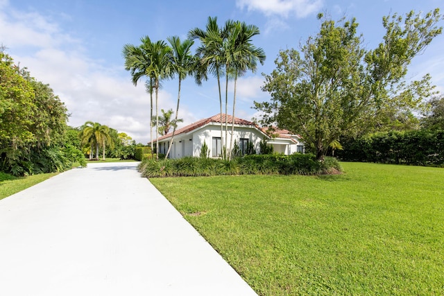 exterior space with a front yard