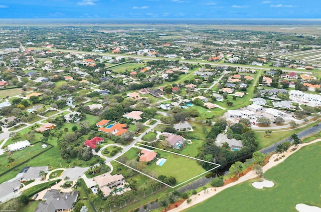 aerial view with a residential view