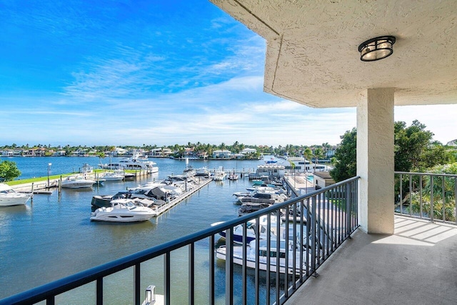 balcony with a water view