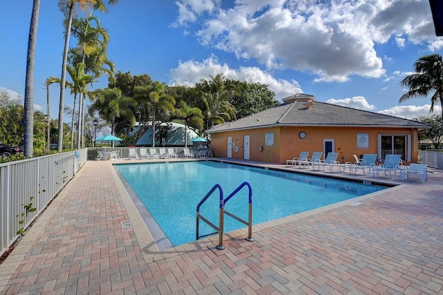 view of pool with a patio area