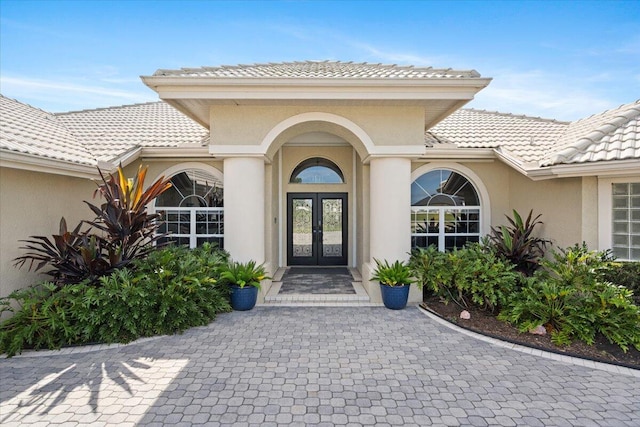 entrance to property with french doors