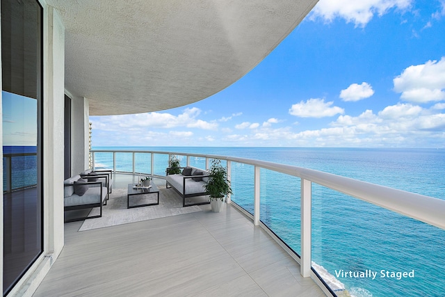 balcony with a water view