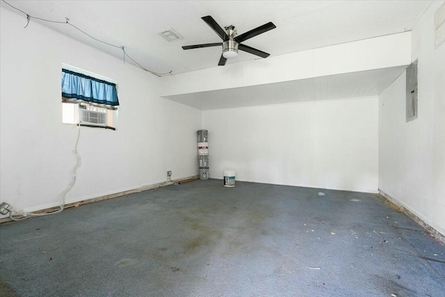 garage featuring ceiling fan