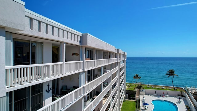 balcony with a water view