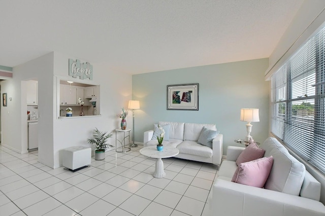 view of tiled living room